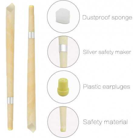 Bougies d'oreille - cire d'abeille - Standard pour thérapeute naturel bio avec serviette de qualité (12 pcs blanc)