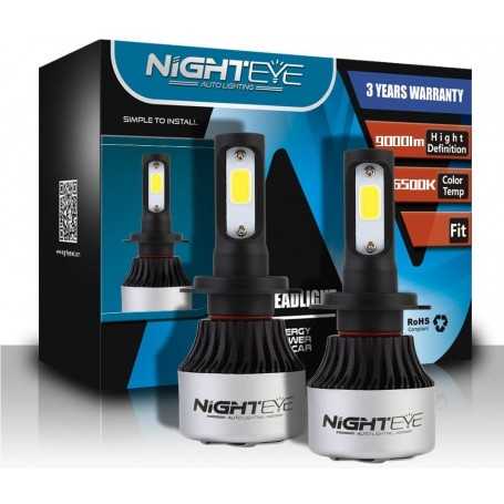 NIGHTEYE 2X 72W 9000LM H7 LED Headlight Auto Car Lamp Lights Conversion Bulb Light 6500K