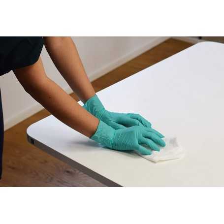 Nitras Lot of 100 Powder-Free Disposable Nitrile Gloves - Latex-Free - Aloe Vera - Laboratory Food Tattoo Hairstyle - Green