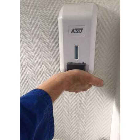 Distributeur de Savon Liquide ou Gel Hydroalcoolique - JVD Blanc - Contenance 700ml Réservoir à Remplir