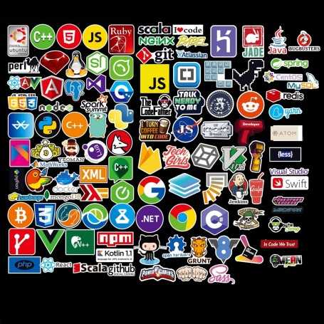 Sticker Lot 108Pcs Laptop Stickers language Sticker Programming developer Logo