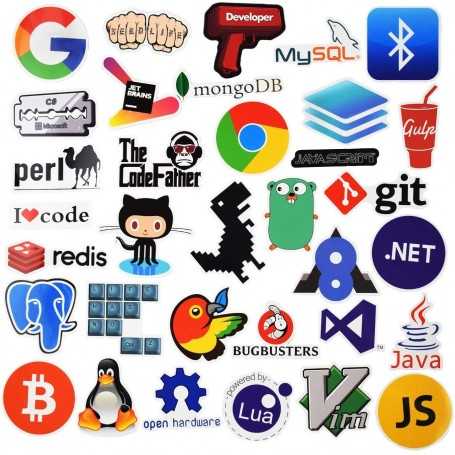 Sticker Lot 108Pcs Laptop Stickers language Sticker Programming developer Logo