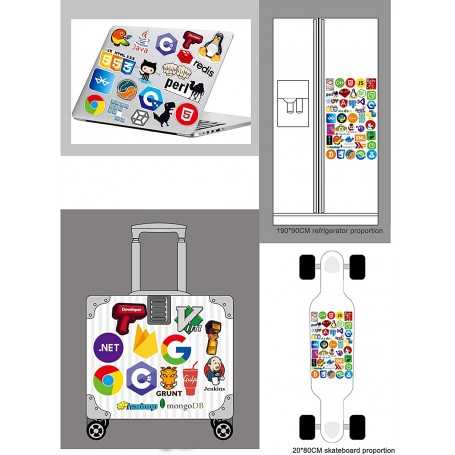 Sticker Lot 108Pcs Laptop Stickers language Sticker Programming developer Logo