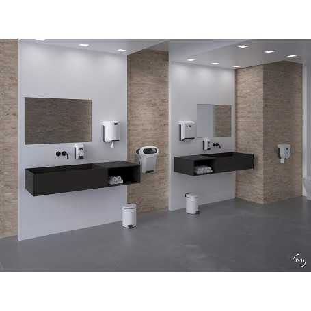 Distributeur de Savon Liquide ou Gel Hydroalcoolique - JVD Blanc - Contenance 700ml Réservoir à Remplir