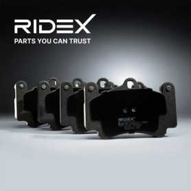 RIDEX 402B0010 Plaquettes de frein Essieu arrière, préparé pour l'indicateur d'usure, contact de signal d'usure exclu