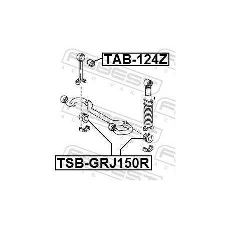 FEBEST TSB-GRJ150R Silent bloc de barre stabilisatrice TOYOTA Toyota Land Cruiser 150 Essieu arrière, 18 mm