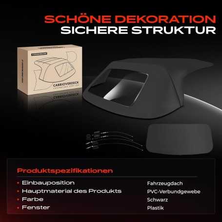 🇬🇧 Convertible Soft Top – Black for BMW Z3 Roadster E36 (1.8L–3.2L, 1995–2003)