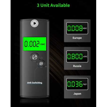 Pohicoo Electronic Breathalyzer NF Certified Portable Breathalyzer for Home and Parties (Black)