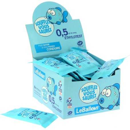 Le Ballon – Éthylotest Chimique 0,5 g/L NF (Sachet de 1) – Fabriqué en France