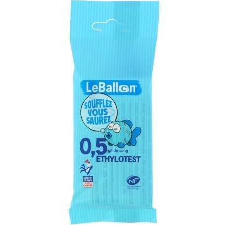 Le Ballon – Éthylotest Chimique 0,5 g/L NF (Sachet de 1) – Fabriqué en France