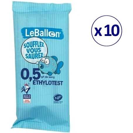 Lot de 10 Éthylotests Français CONTRALCO – Norme NF, Sans Chrome, Usage Unique