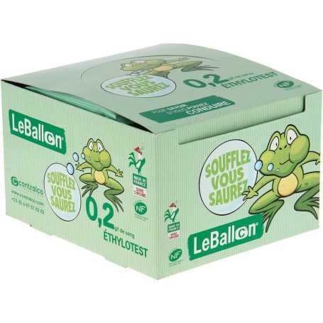 Éthylotest Chimique BALLON – Spécial Jeunes Conducteurs – 0,2 g/L – Certifié NF – Fabrication Française