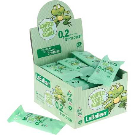 Éthylotest Chimique BALLON – Spécial Jeunes Conducteurs – 0,2 g/L – Certifié NF – Fabrication Française