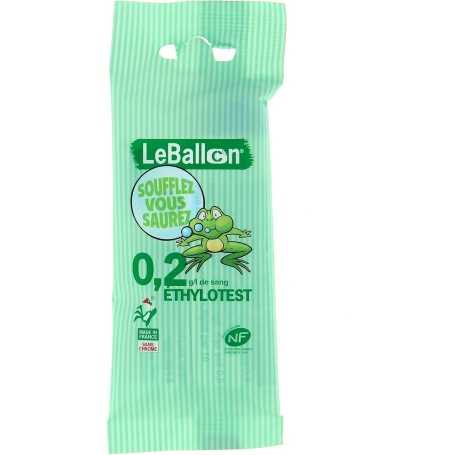 Éthylotest Chimique BALLON – Spécial Jeunes Conducteurs – 0,2 g/L – Certifié NF – Fabrication Française