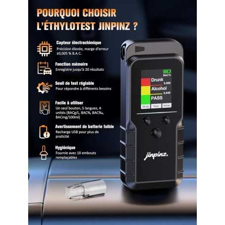 Éthylotest Électronique Professionnel Rechargeable – Capteur Électrochimique Haute Précision
