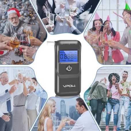 VPOW Portable Digital Breathalyzer – High-Precision Sensor, Blue LCD Display