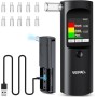VEIPAO Éthylotest Électronique Homologué NF – Éthylomètre Portable Haute Précision avec 11 Embouts Buccaux Réutilisables
