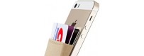 Adhesive cell phone card holders