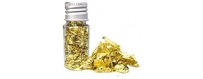 Gold leaves and metal leaves